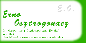 erno osztrogonacz business card